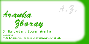 aranka zboray business card